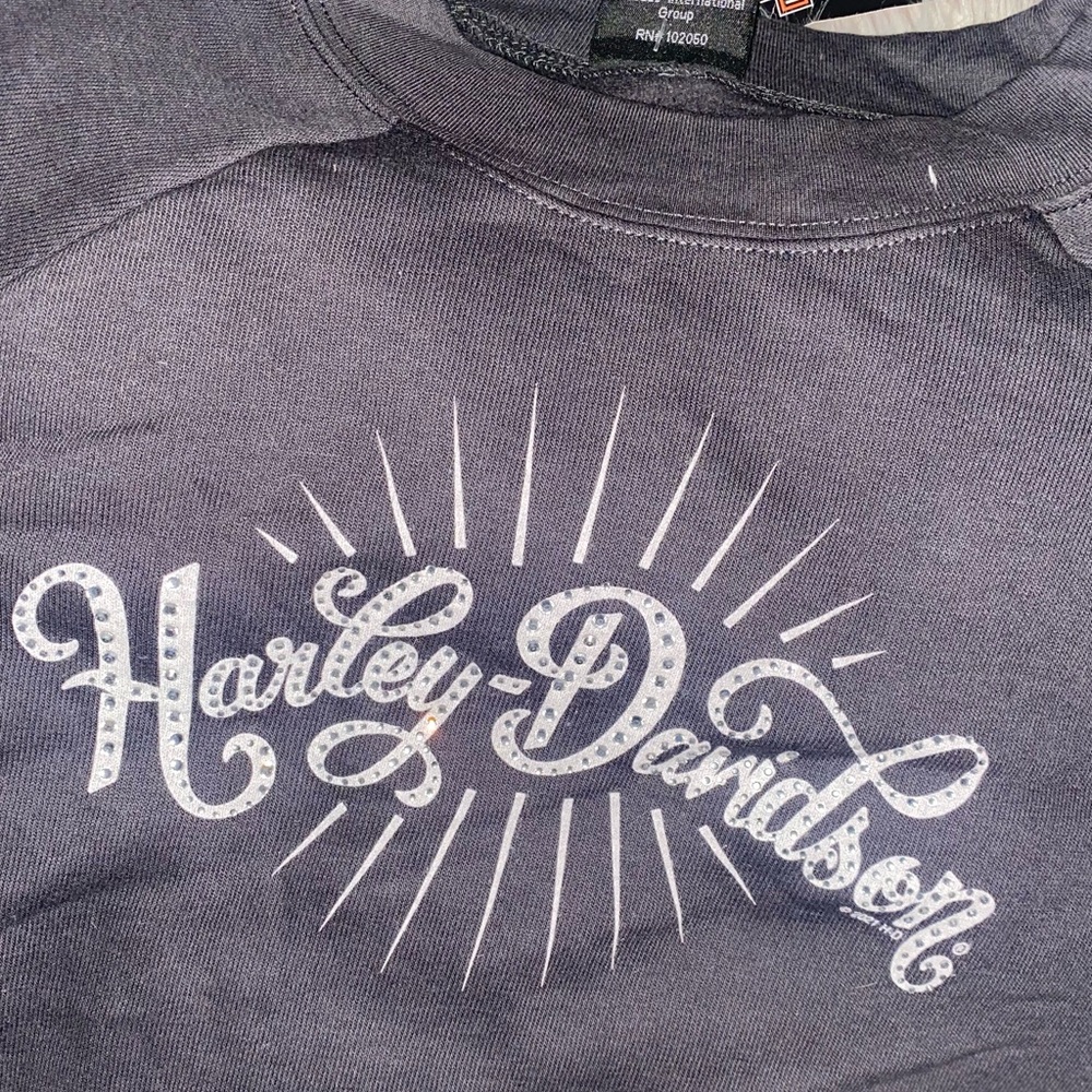 NWT Harley Davidson Cropped Crewneck Bling Sweatshirt- XL
